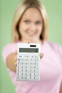 Woman Holding Calculator