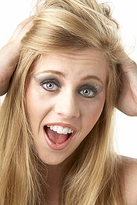 Close Up Of Young Woman Wearing Make Up