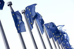 Flags Flying Outside European Commission Building