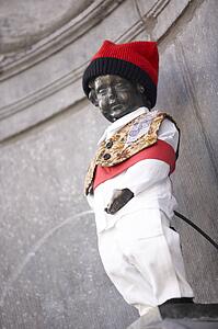 Statue Of Mannekin Pis In Brussels