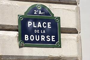 La Bourse Street Sign, Paris Stock Exchange