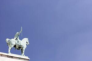 France, Paris, Statue Outside Basilique Du Sacre Coeur