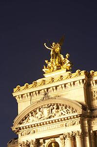 Exterior Of Paris Opera House At Night