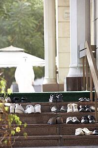 Dubai, Shoes Left Outside Mosque