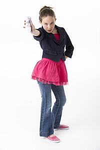 Young Girl Holding Mobile Phone