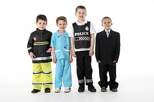 Young Children Dressing Up As Professions