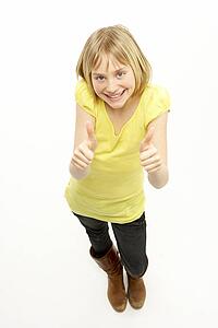 Full Length Portrait Of Young Girl