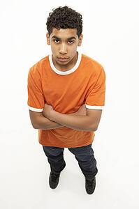 Full Length Portrait Of Young Boy
