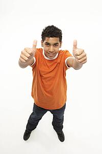 Full Length Portrait Of Young Boy