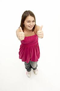 Full Length Portrait Of Young Girl