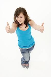 Full Length Portrait Of Young Girl