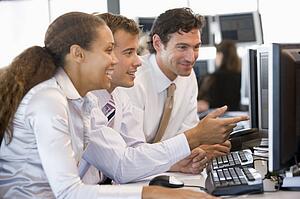 Stock Trader Team At Work