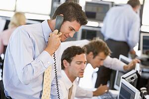 Stock Trader On The Phone
