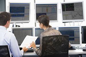 Stock Traders Viewing Monitors