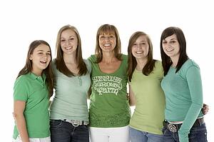Group Of Teenage Girls With Mother