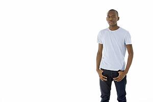 Teenage Boy Standing In Studio