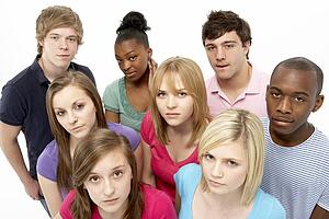 Group Of Teenage Friends In Studio