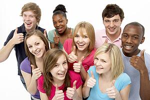 Group Of Teenage Friends In Studio