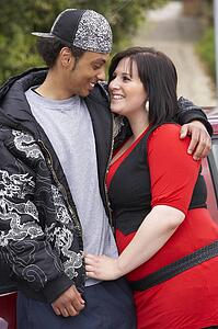 Young Couple Standing Next To Car