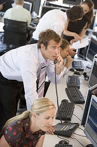 Stock Trader On The Phone
