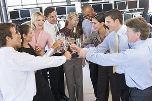 Stock Traders Celebrating In The Office