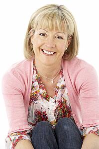 Studio Portrait of Smiling Mother