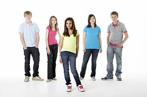 Group of Teenage Friends in Studio 
