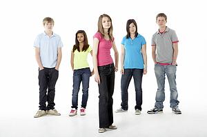 Group of Teenage Friends in Studio 