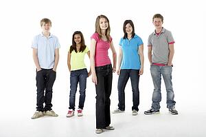 Group of Teenage Friends in Studio 