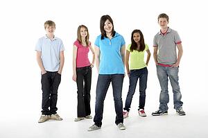 Group of Teenage Friends in Studio 