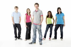 Group of Teenage Friends in Studio 