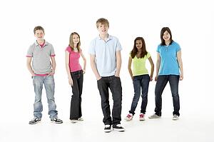 Group of Teenage Friends in Studio 
