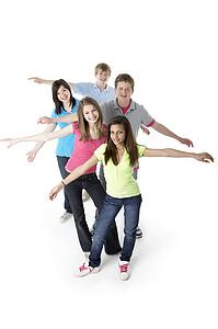 Group of Teenage Friends in Studio 