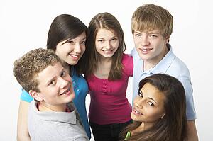 Group of Teenage Friends in Studio 