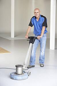 Cleaner polishing office floor