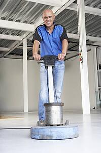 Cleaner polishing office floor