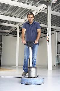 Cleaner polishing office floor