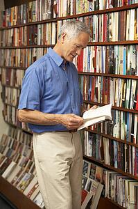 Male customer in bookshop 
