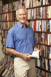 Male customer in bookshop 