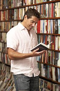 Male customer in bookshop