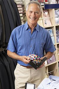Male customer in clothing store