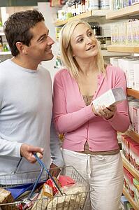 Couple shopping in health food shop