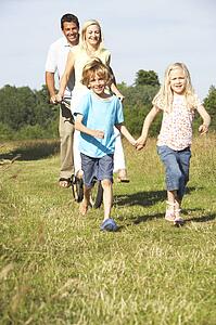Family having fun in countryside