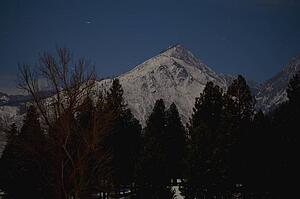 Mountain at night