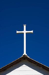 Cross on steeple of church