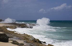 Shoreline and waves; Varadero, Cuba