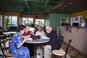 Seniors in restaurant