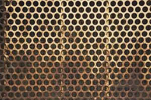 Radiator grill on a excavator; Laval, Quebec, Canada
