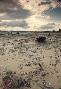 Beached boat, Alnmouth, Northumberland, England