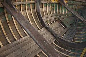 The inside of a boat